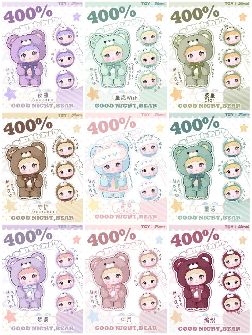 【Hi Toy】Nommi Good Night Bear 400% Plush Blind Box