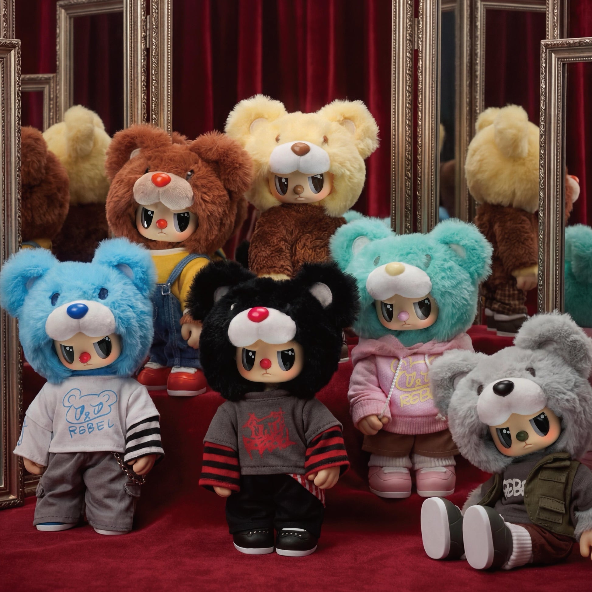 【CHAOSWEET】Rebellious Bear Street Action Figures Plush Blind Box