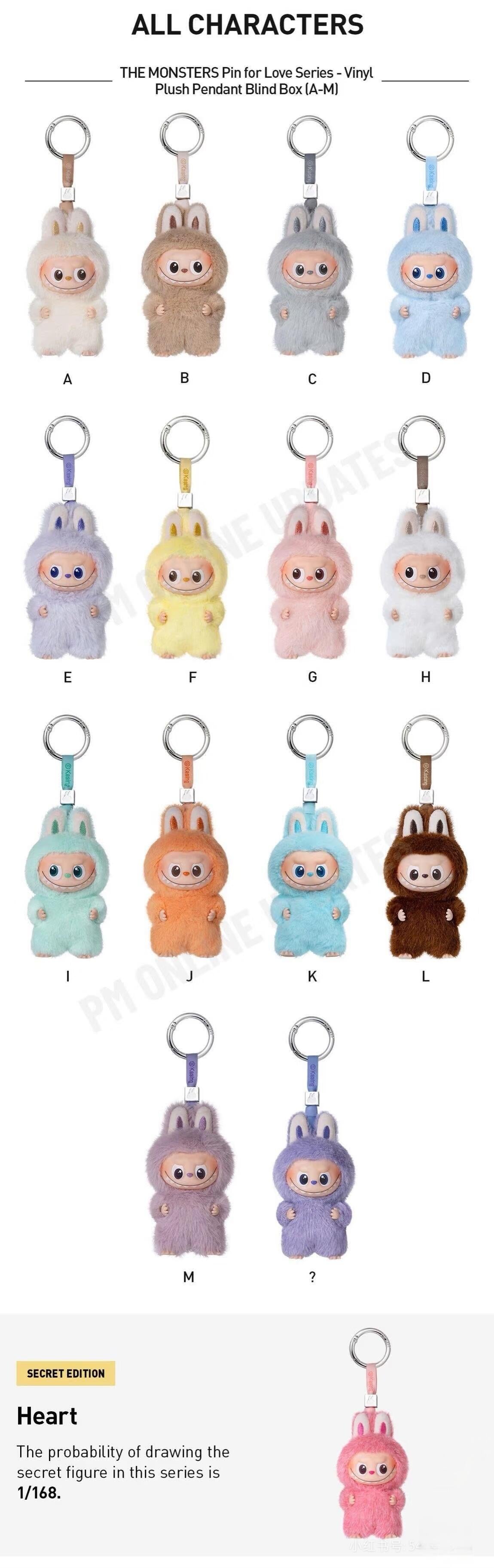 Labubu V4 The Monsters Pin Loves Series-Vinyl Plush Pandent Blind Box