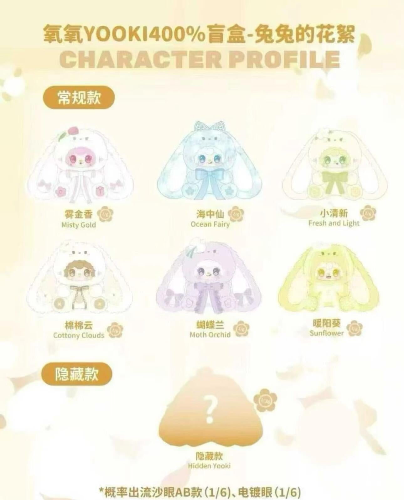 【Yooki】400% V4 Fourth Generation Plush Blind Box-Bunny's Floral Fragments