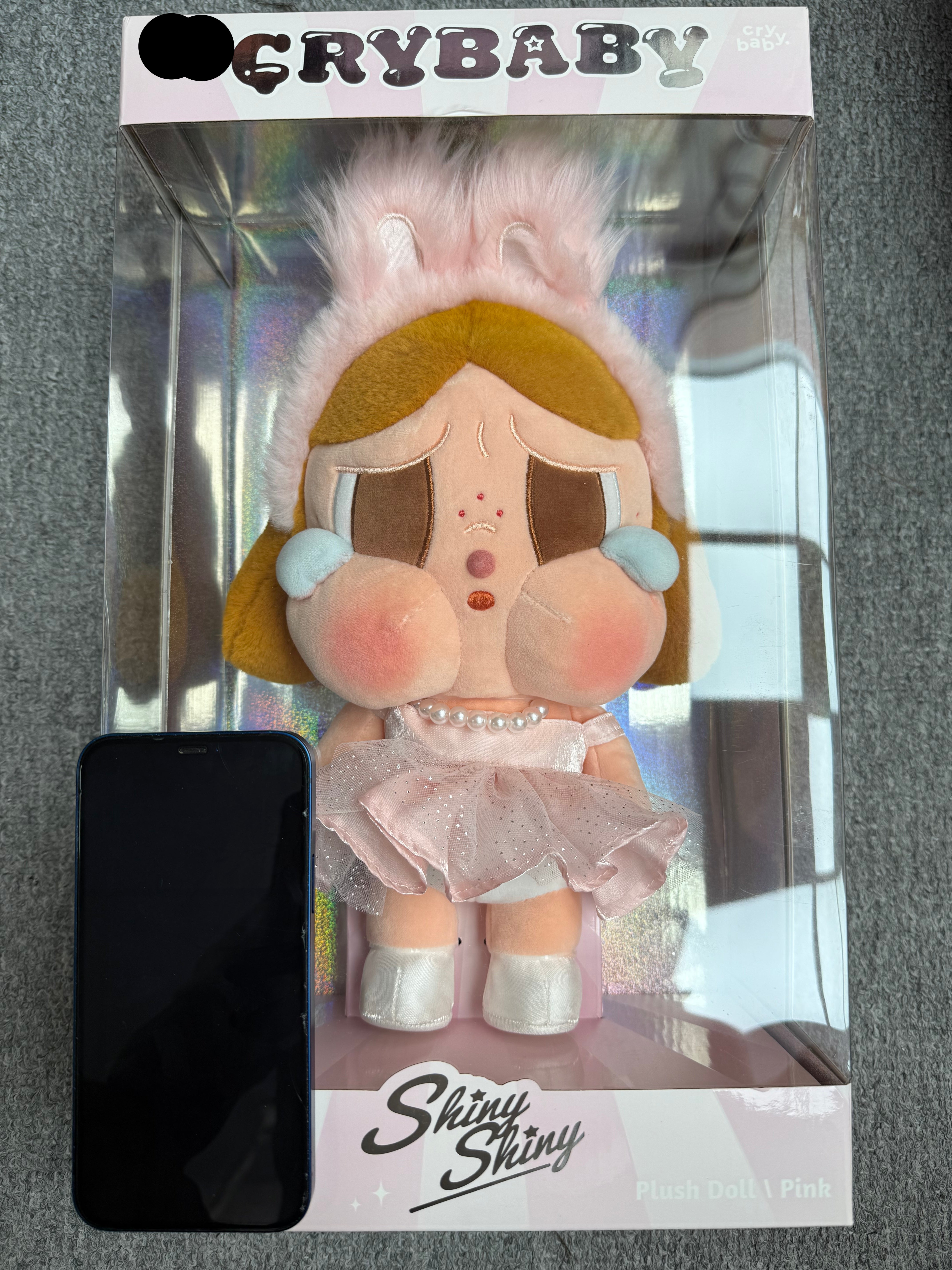 ポップマート　Crybaby Plush Doll Pink Black POP MART CRYBABY SHINY SHINY SERIES-Plush Doll PINK / BLACK