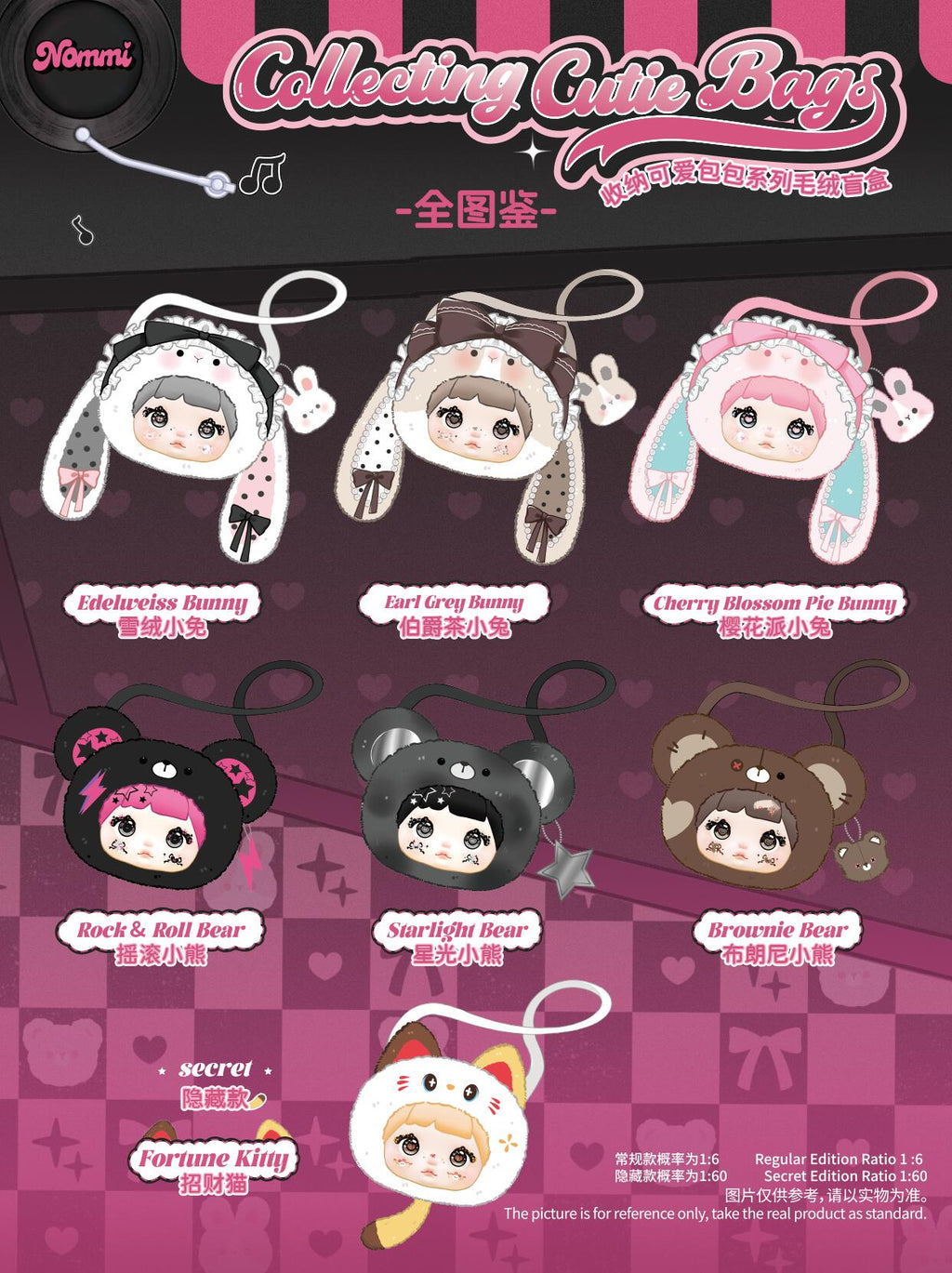 【NOMMI】Collecting Cutie Bags  Plush Blind Box