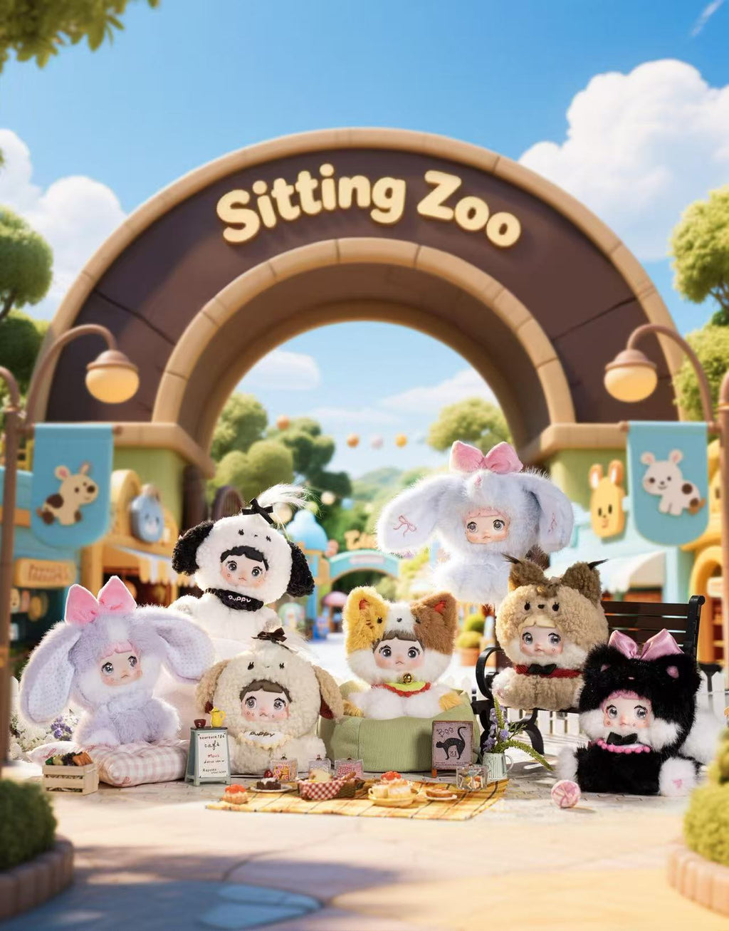 【NOMMI】Sitting Zoo Series  Plush Blind Box